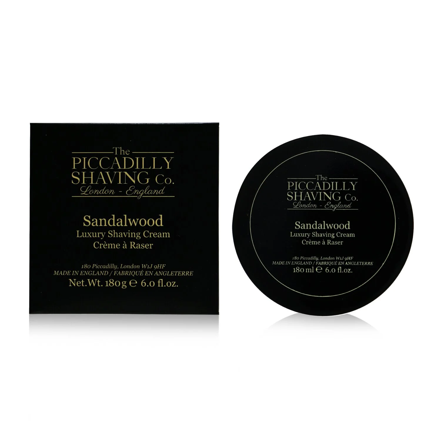The Piccadilly Shaving Co. Sandalwood Luxury Shaving Cream  180g/6oz - Olabens