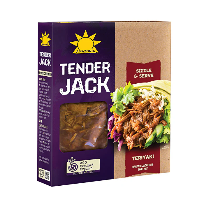 Amazonia Organic Tender Jack (Pulled Jackfruit) Teriyaki 300g - Olabens
