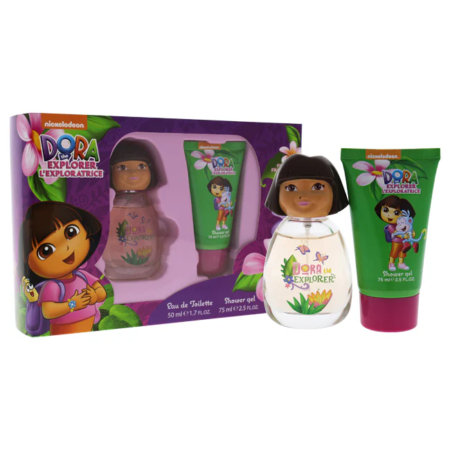 Marmol and Son Dora the Explorer by Marmol and Son for Kids - 2 Pc Gift Set 1.7oz EDT Spray, 2.5oz Shower Gel - Olabens