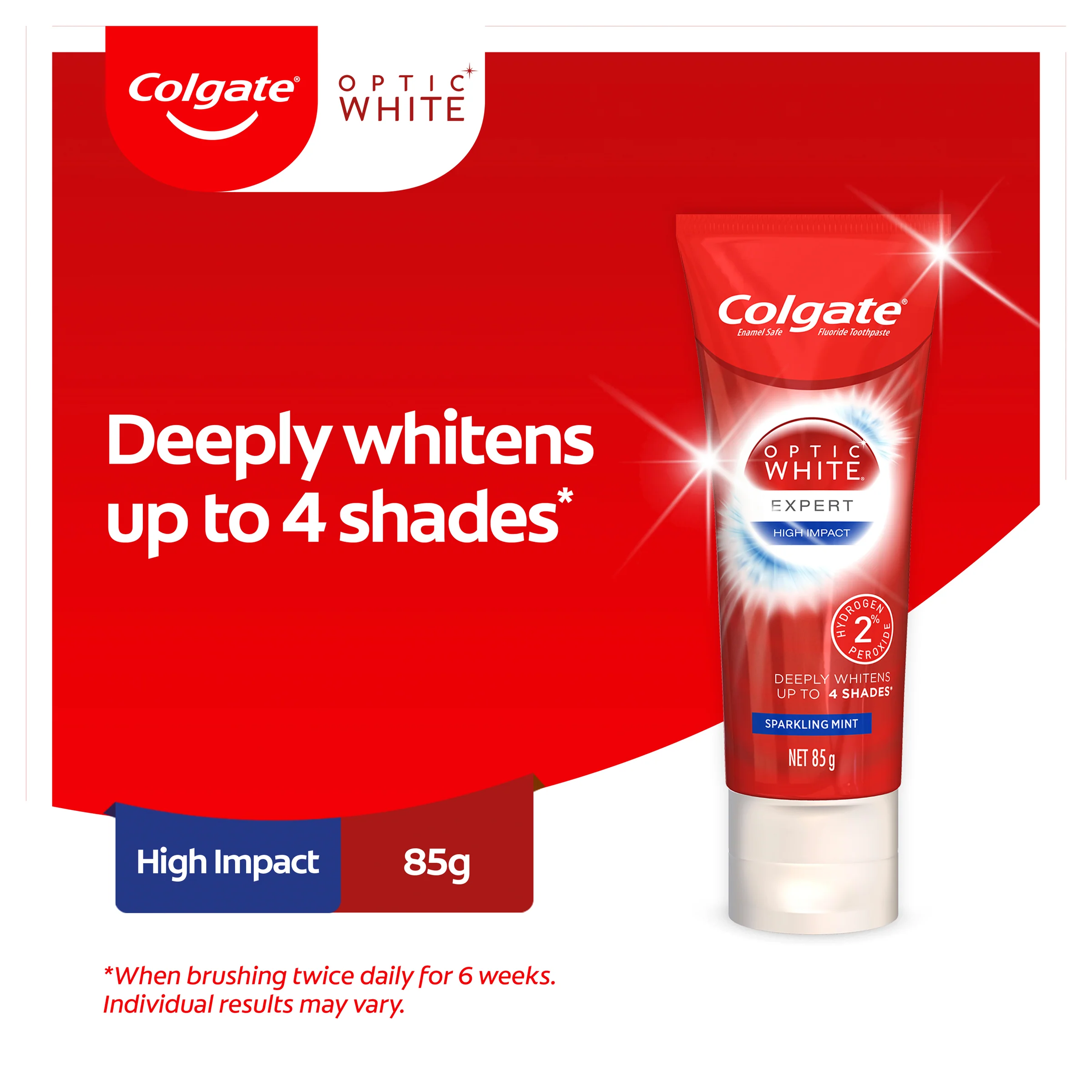 Colgate Toothpaste Optic White High Impact 85g - Olabens