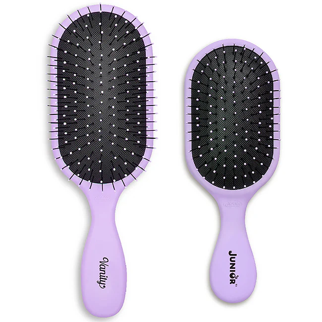 NuWay 4Hair Vanity And Junior Pro Brush Set - Purple by NuWay 4Hair for Unisex - 2 Pc Hair Brush - Olabens
