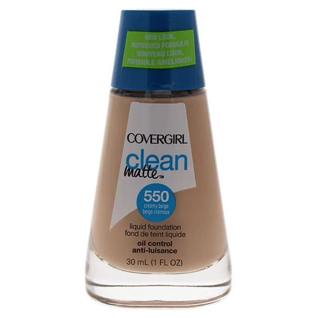 Covergirl Clean Matte Liquid Foundation - # 550 Creamy Beige by CoverGirl for Women - 1 oz Foundation - Olabens