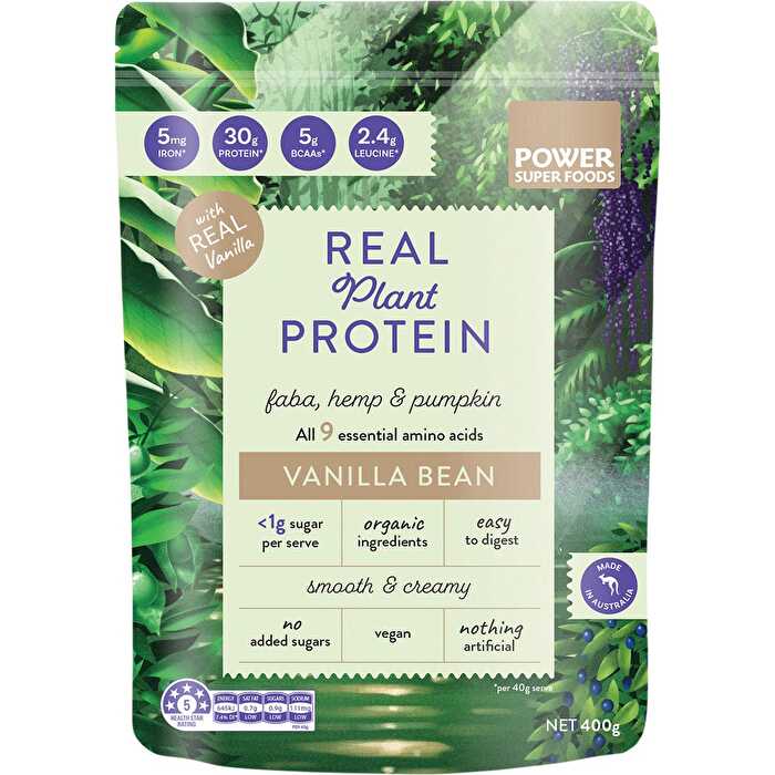 Power Super Foods Real Plant Protein Vanilla Bean 400g - Olabens