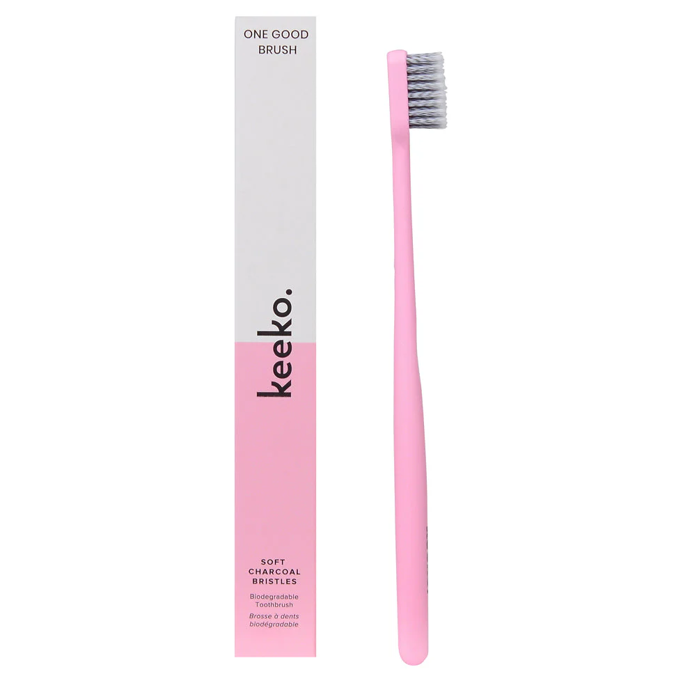 Keeko One Good Brush Soft Biodegradbale Toothbrush - Pink - Olabens