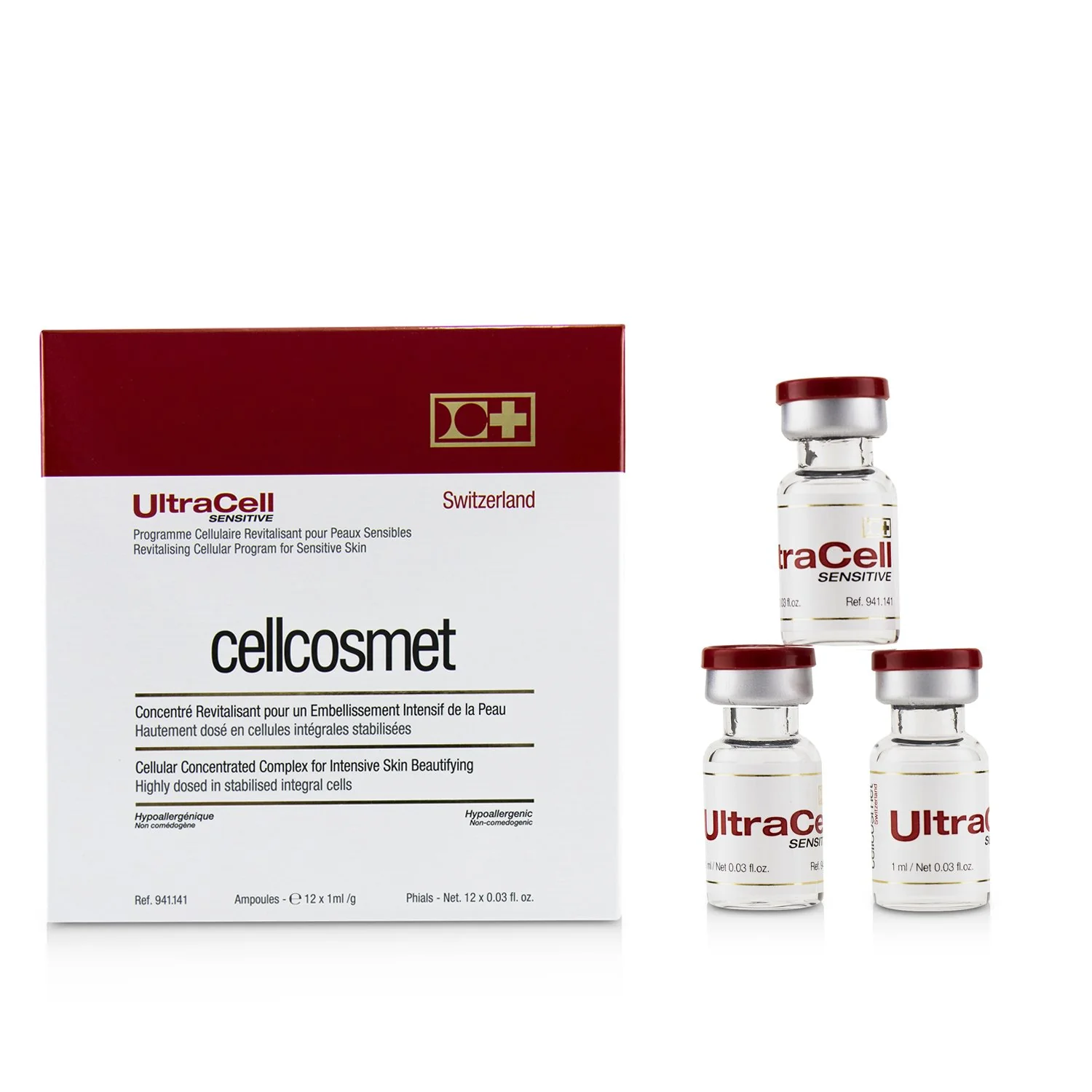 Cellcosmet & Cellmen Cellcosmet UltraCell Sensitive Revitalising Cellular Program For Sensitive Skin  12x1ml/0.03oz - Olabens