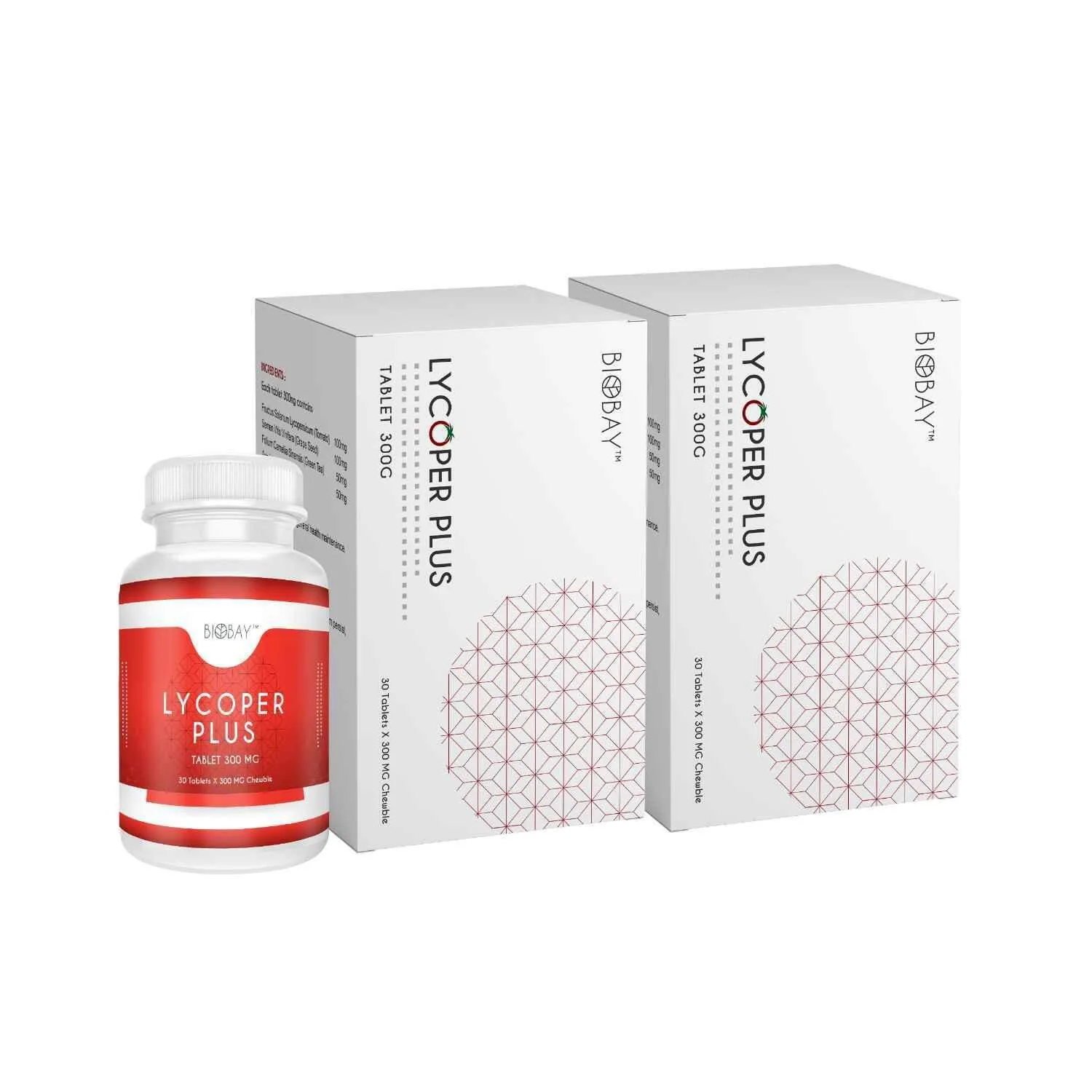 Biobay Biobay Lycoper Plus (30's x 300mg) Vegetable Capsules, 4 in 1 for Anti-aging with Antioxidant Booster  Fixed Size - Olabens