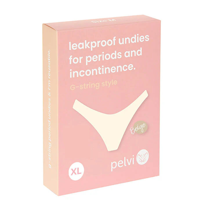 Pelvi Leakproof Underwear G-String Beige XL - Olabens