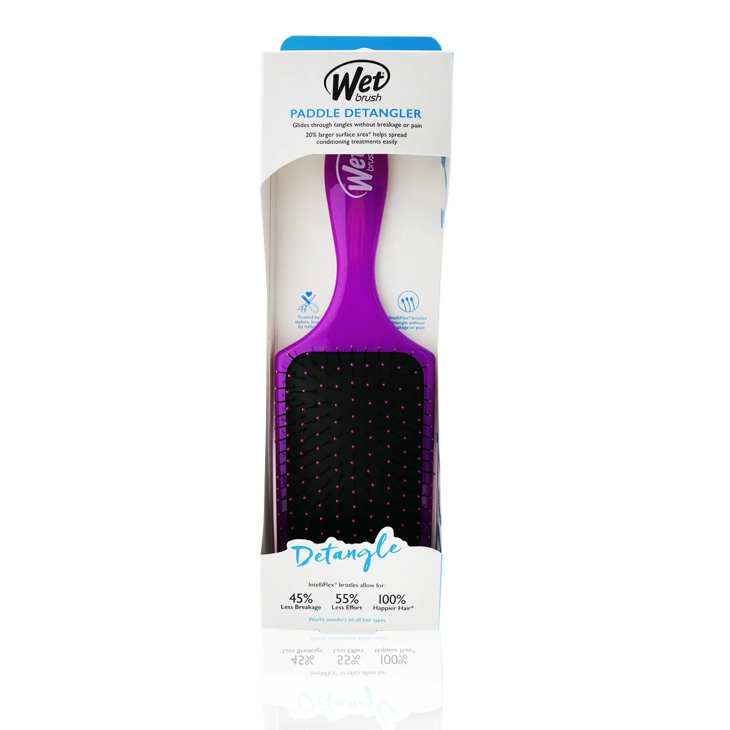 Wet Brush Paddle Detangler - # Purple  1pc - Olabens