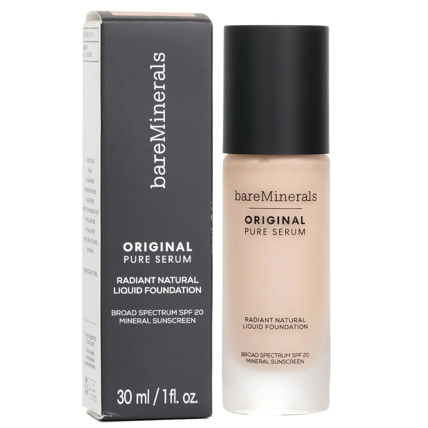 BareMinerals Original Pure Serum Radiant Natural Liquid Foundation Mineral SPF 20 - # Fair Cool 1  30ml/1oz - Olabens
