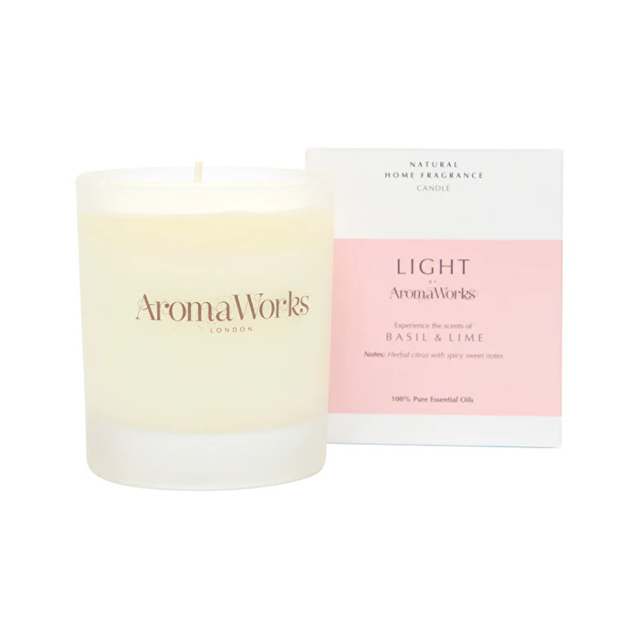 AromaWorks Light Candle Basil & Lime Medium 220g - Olabens
