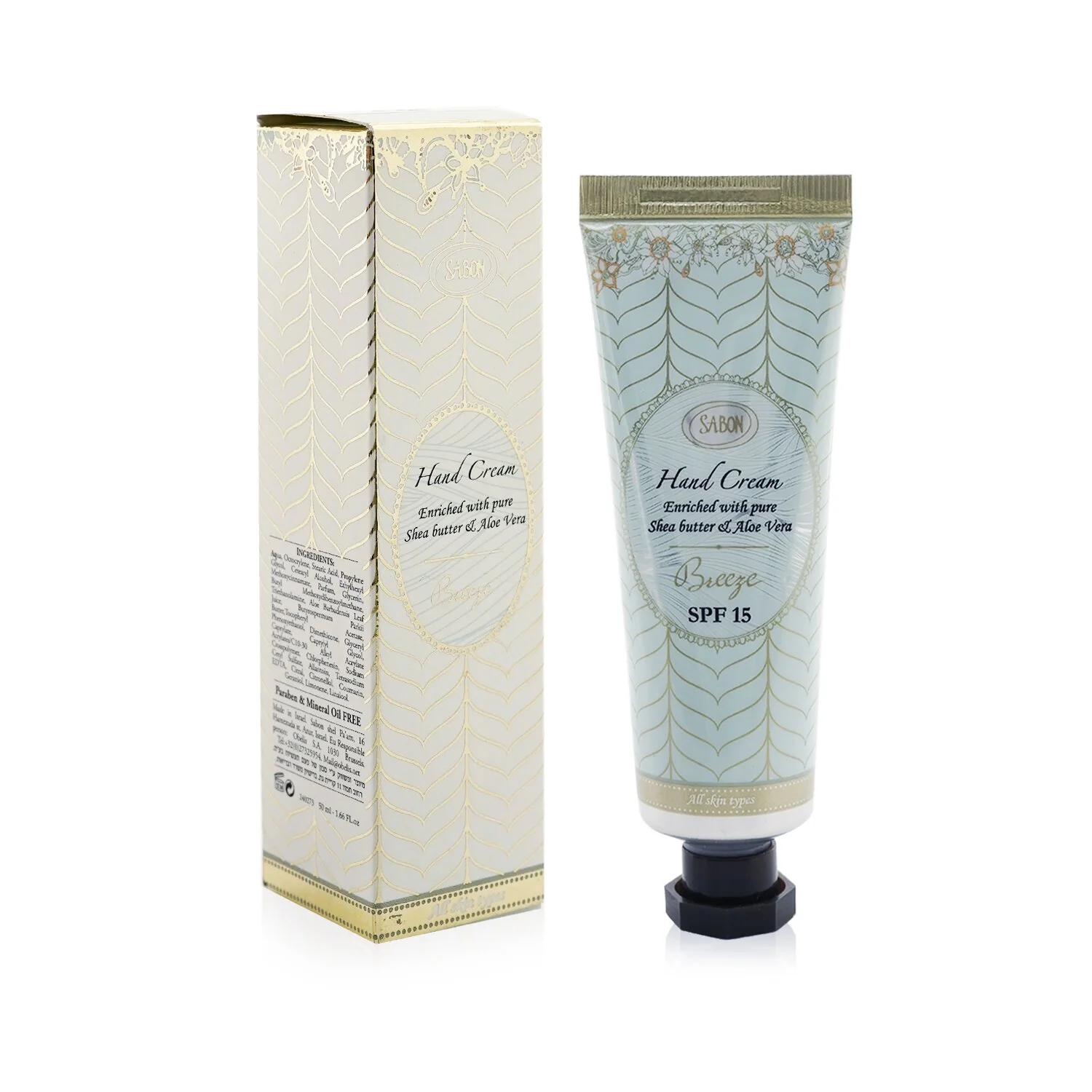Sabon Hand Cream - Breeze SPF 15 (Tube)  50ml/1.66oz - Olabens