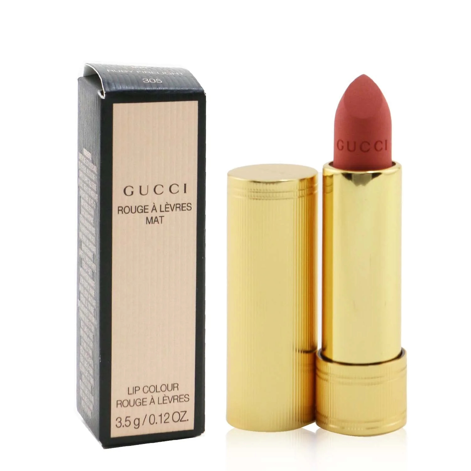 Gucci Rouge A Levres Mat Lip Colour - # 305 Ruby Firelight  3.5g/0.12oz - Olabens