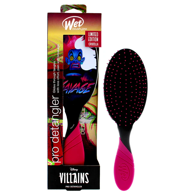 Wet Brush Pro Detangler Disney Villains Brush  - Savage - Cruella De Vil by Wet Brush for Unisex - 1 Pc Hair Brush - Olabens