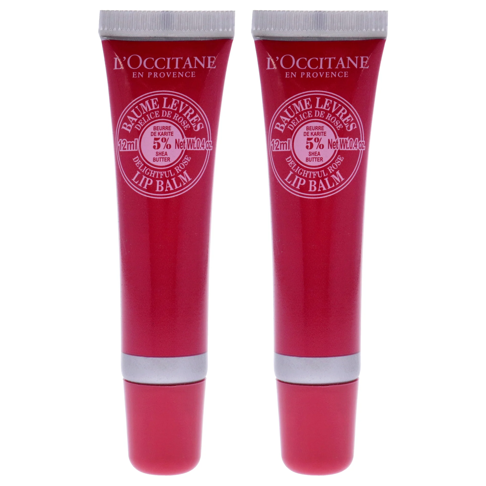Shea Butter Delightful Rose Lip Balm by LOccitane for Unisex - 0.4 oz Lip Balm - Pack of 2 - Olabens