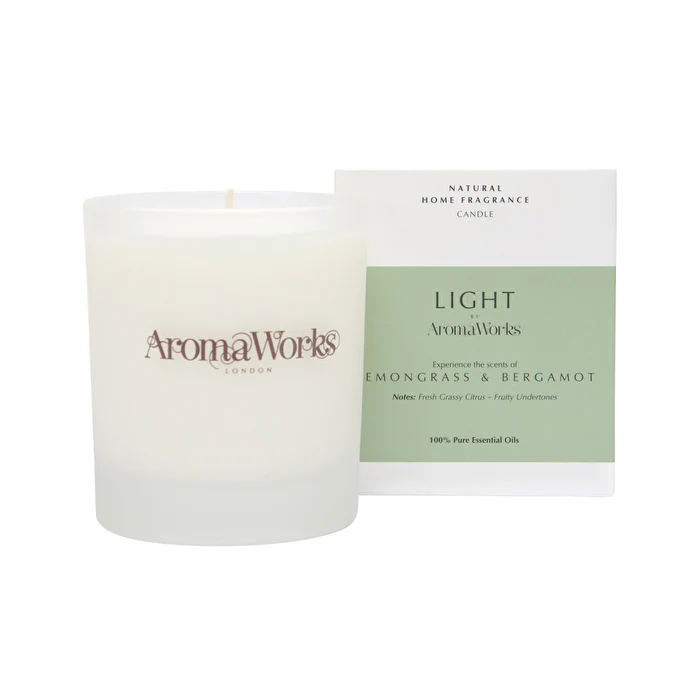 AromaWorks Light Candle Lemongrass & Bergamot Medium 220g - Olabens