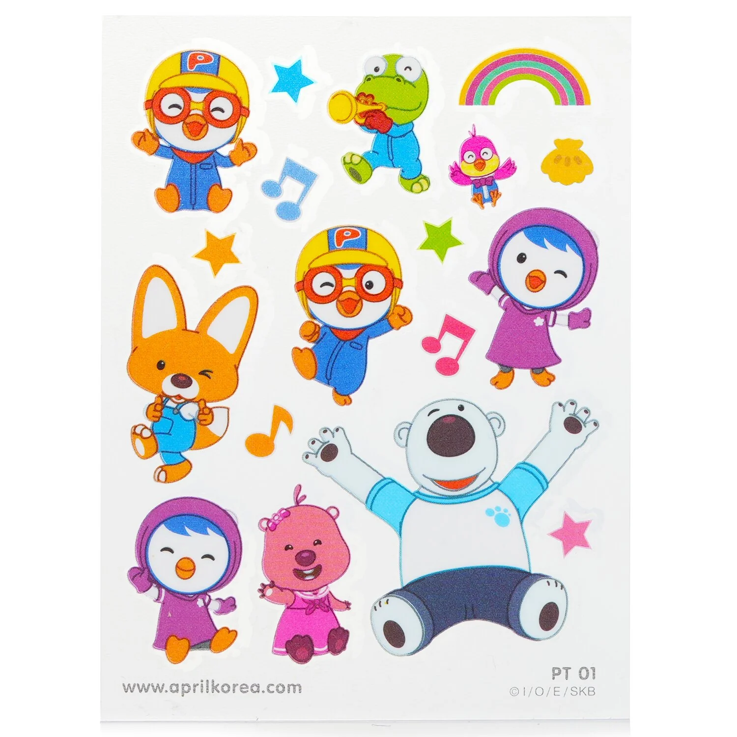 April Korea Pororo Body Sticker - # PT01  1pc - Olabens