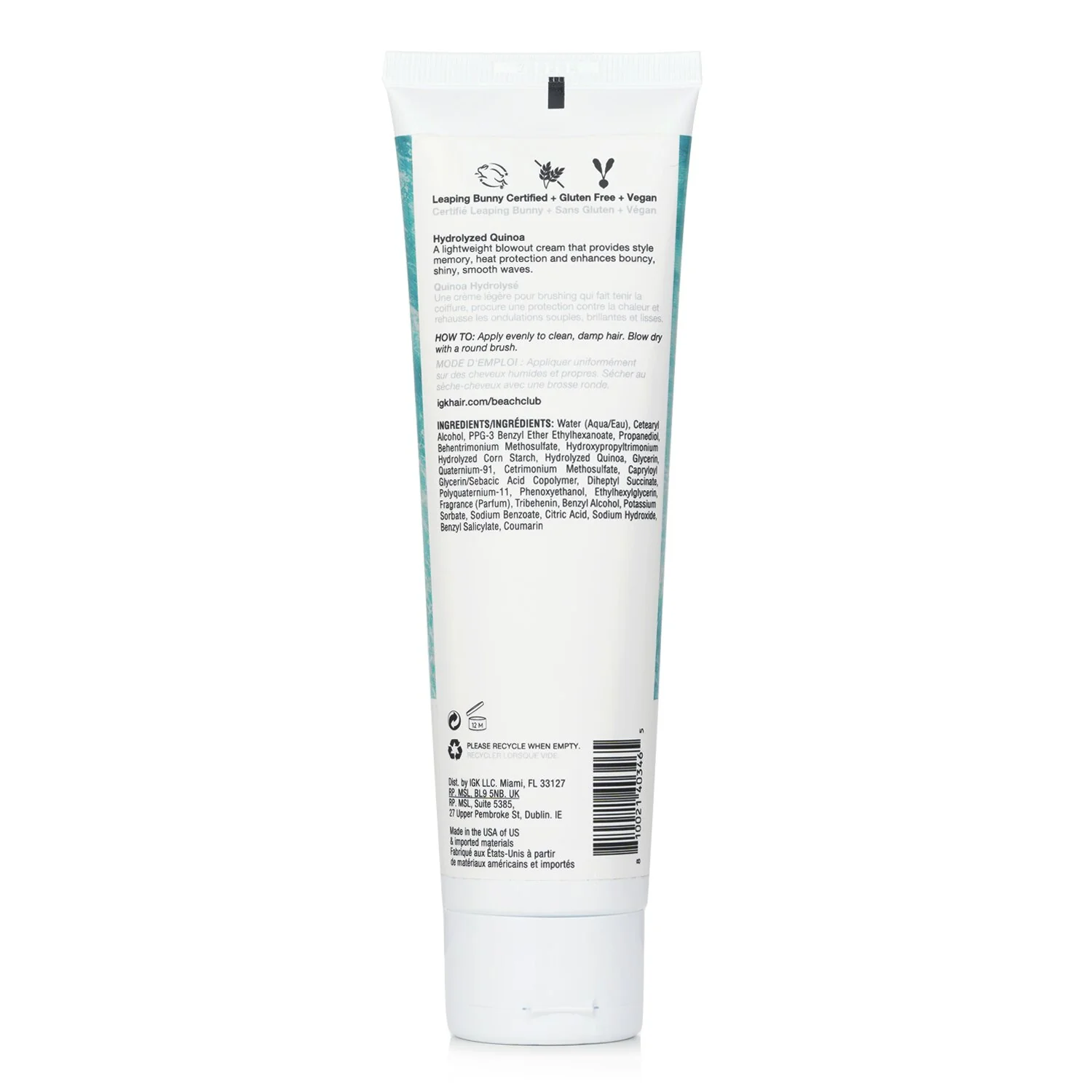 IGK Beach Club Style-Memory Blowout Cream  133ml/4.5oz - Olabens