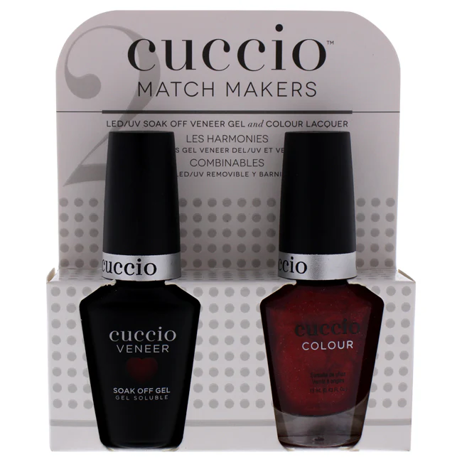 Cuccio Match Makers Set - Soiree Not Sorry by Cuccio for Women - 2 Pc 0.44oz Veneer Soak Of Gel Nail Polish, 0.43oz Colour Nail Polish - Olabens