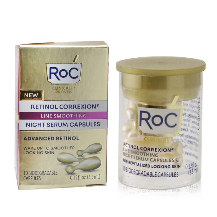 ROC Retinol Correxion Line Smoothing Night Serum Capsules 10x 3.5ml/0.12oz - Olabens