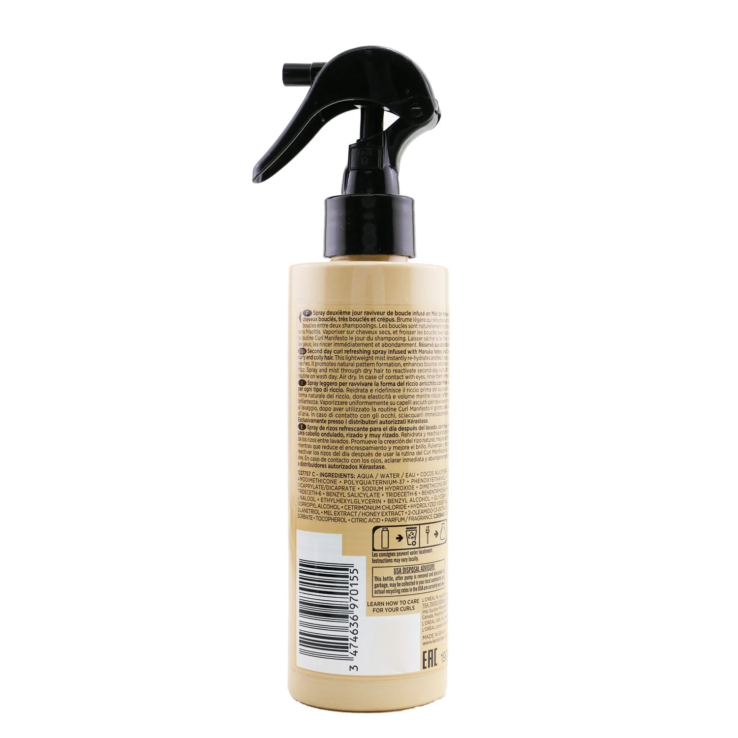 Kerastase Curl Manifesto Refresh Absolu Second Day Curl Refreshing Spray (For Curly, Very Curly & Coily Hair)  190ml/6.4oz - Olabens