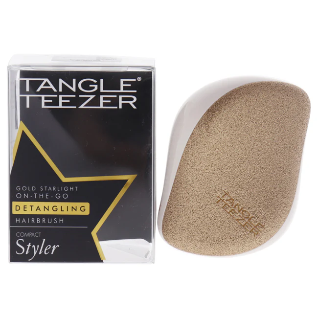 Tangle Teezer Compact Styler On-The-Go Detangling Hairbrush - Gold Starlight by Tangle Teezer for Women - 1 Pc Hair Brush - Olabens