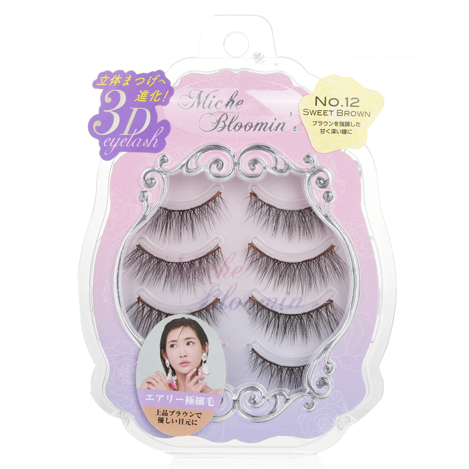 Miche Bloomin' 3D Eyelash - # 12 Sweet Brown  4pairs - Olabens