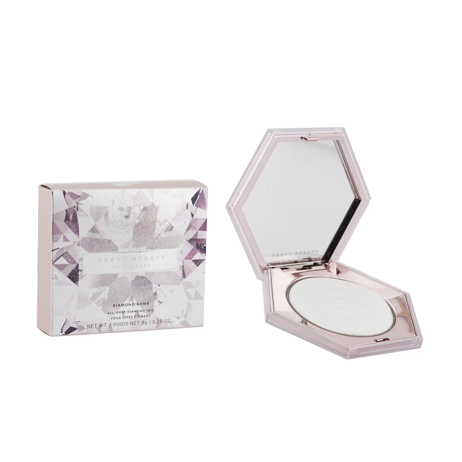 Fenty Beauty by Rihanna Diamond Bomb All Over Diamond Veil - # How Many Carats?! (Pure Platinum Sparkle)  8g/0.28oz - Olabens