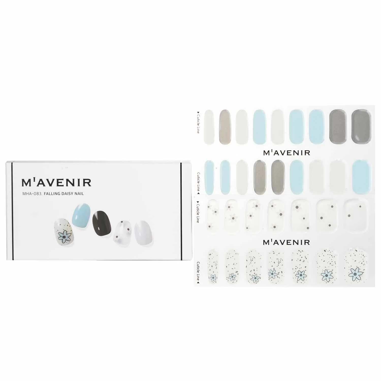 Mavenir Nail Sticker (Assorted Colour) - # Falling Daisy Nail  32pcs - Olabens