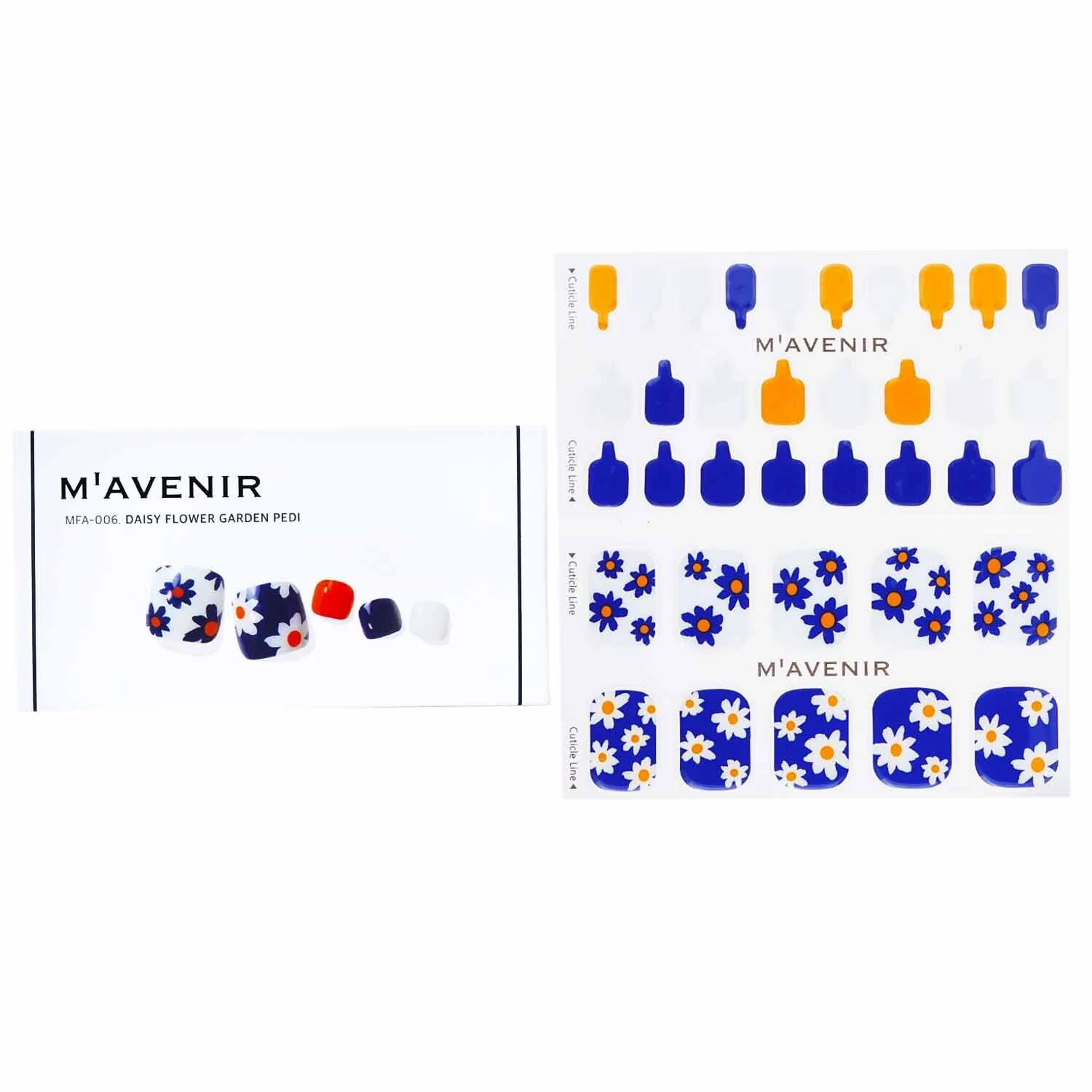Mavenir Nail Sticker (Patterned) - # Daisy Flower Garden Pedi  36pcs - Olabens
