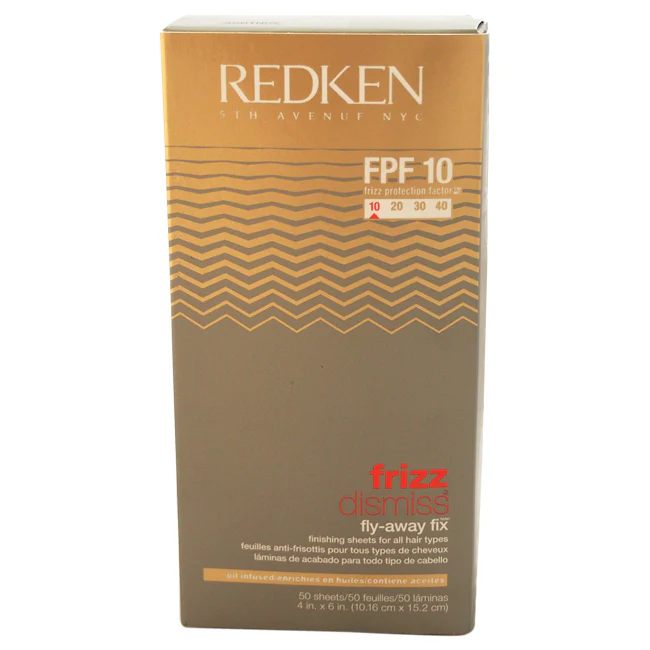Redken Frizz Dismiss FPF 10 Fly-Away Fix Finishing Sheets by Redken for Unisex - 50 Pc Oil Infused Sheets - Olabens