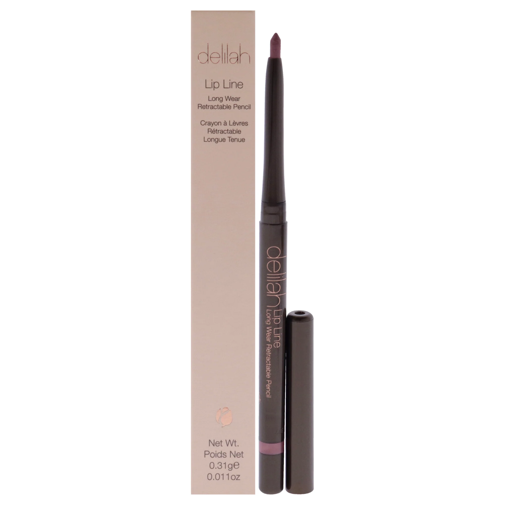 Lip Line Long Wear Retractable Pencil - Naked by Delilah for Women - 0.011 oz Lip Liner - Olabens