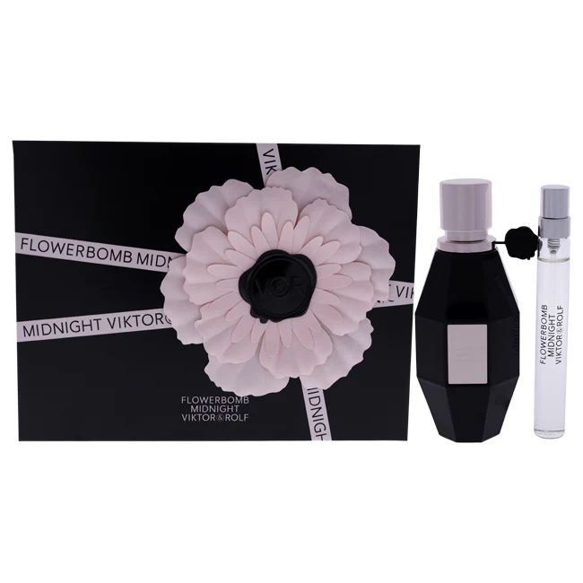 Viktor and Rolf Flowerbomb Midnight by Viktor and Rolf for Women - 2 Pc Gift Set 1.7oz EDP Spray, 0.34oz EDP Spray - Olabens