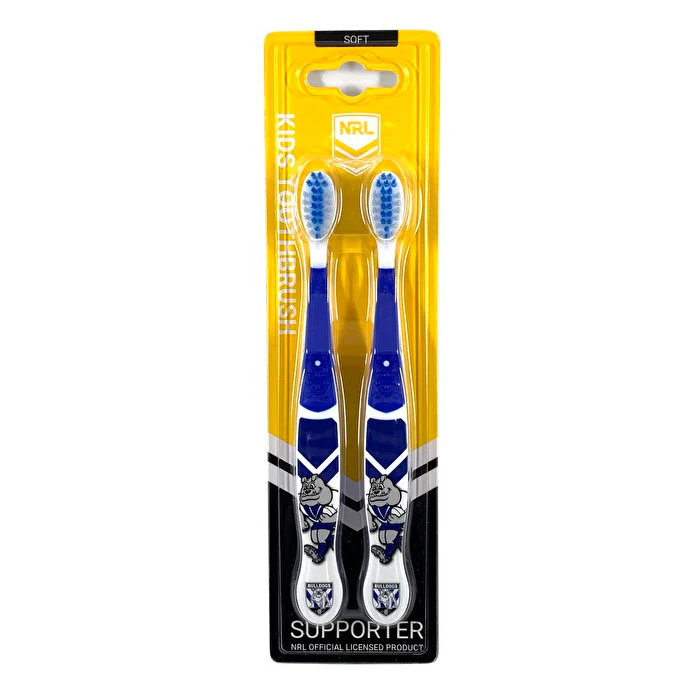 Nrl Mascot Kids Toothbrush - Bulldogs Canterbury 2 Pack - Olabens