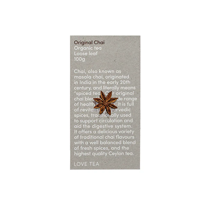 Love Tea Organic Original Chai Tea Loose Leaf 100g - Olabens
