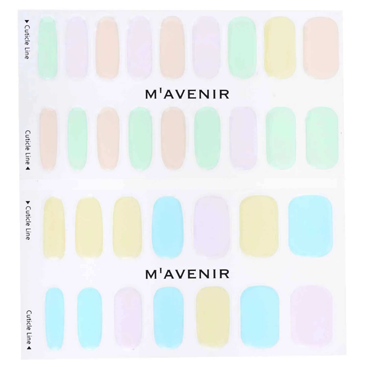 Mavenir Nail Sticker (Assorted Colour) - # Sugar Sugar Nail  32pcs - Olabens