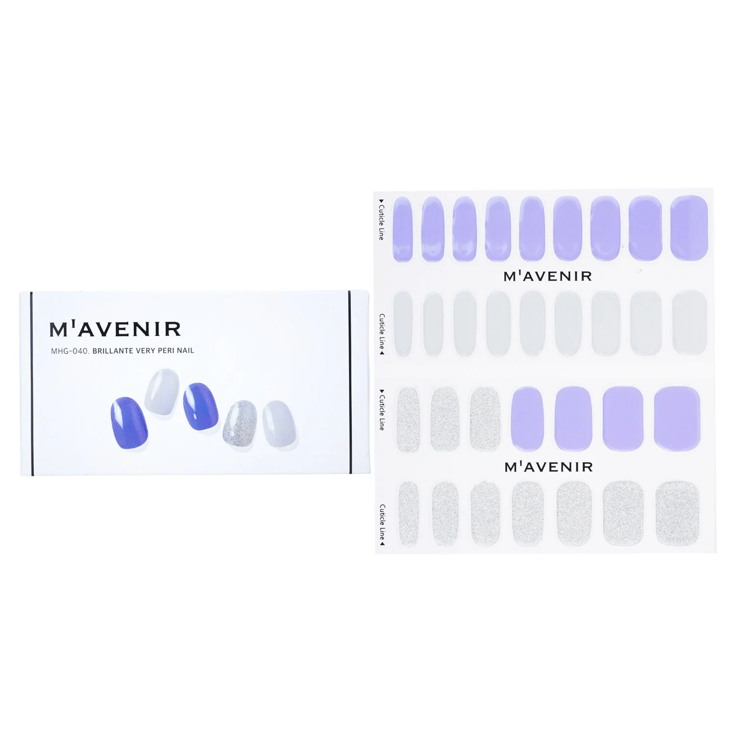 Mavenir Nail Sticker (Purple) - # Brillante Very Peri Nail  32pcs - Olabens