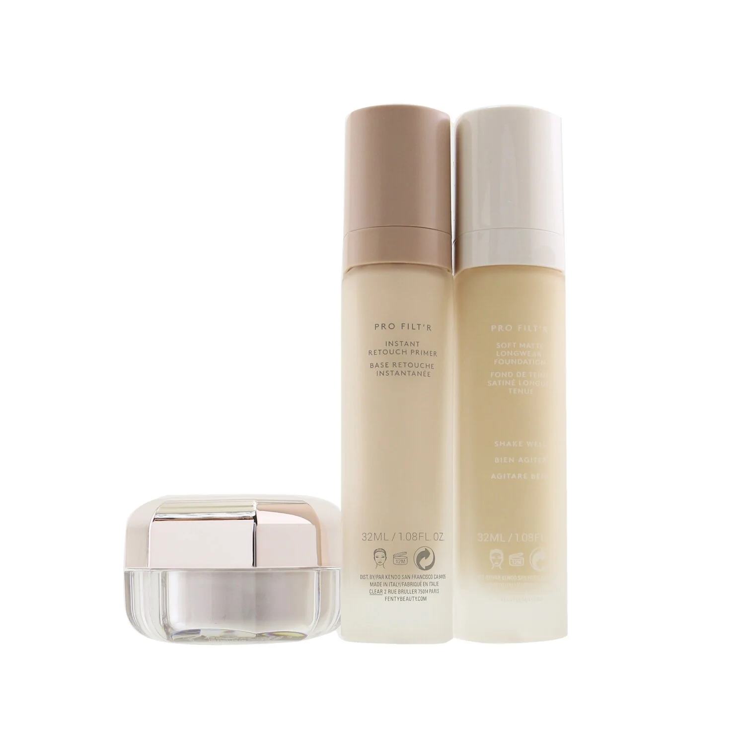 Fenty Beauty by Rihanna Pro Filt'R Soft Matte Complexion Kit: Foundation 32ml + Primer 32ml + Instant Retouch Setting Powder 7.8g - #120  3pcs - Olabens