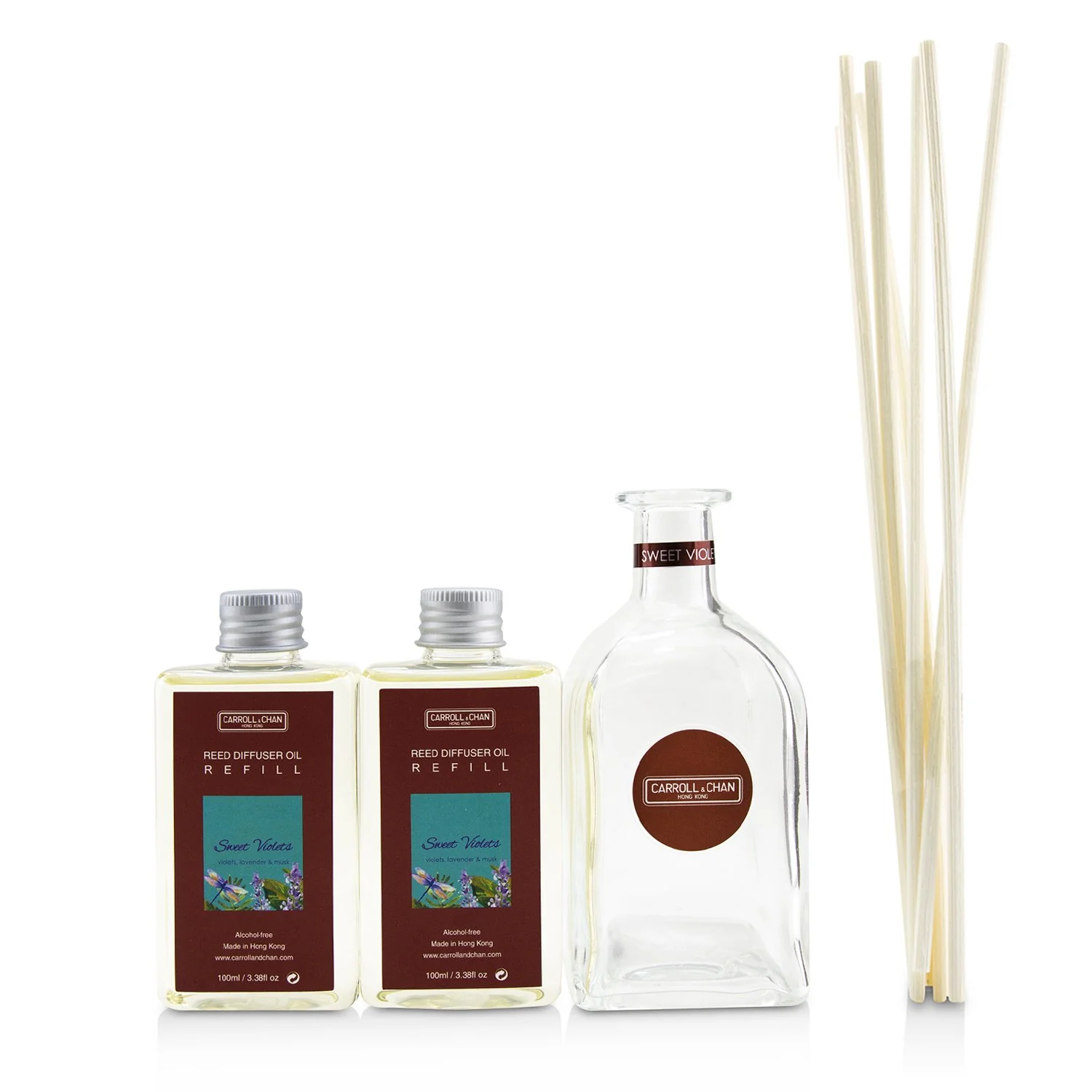 The Candle Company (Carroll & Chan) Reed Diffuser - Sweet Violets  100ml/3.38oz - Olabens