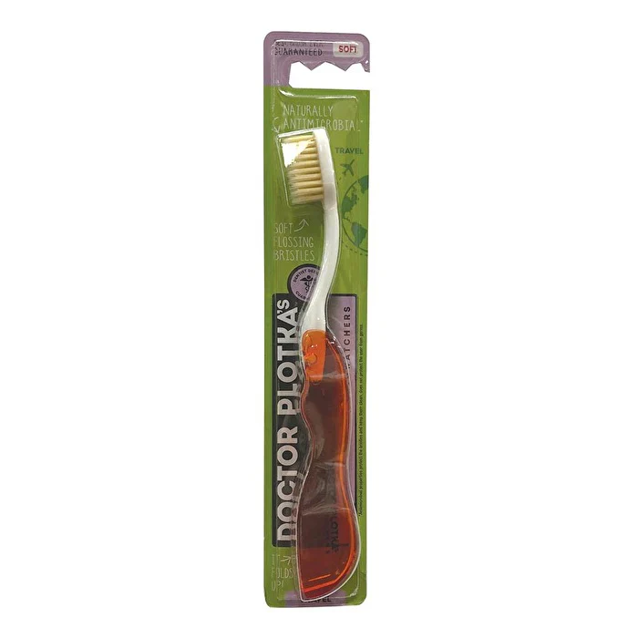 Dr Plotka's Doctor Plotka's Mouthwatchers Toothbrush Travel (foldable) Adult Soft Red - Olabens