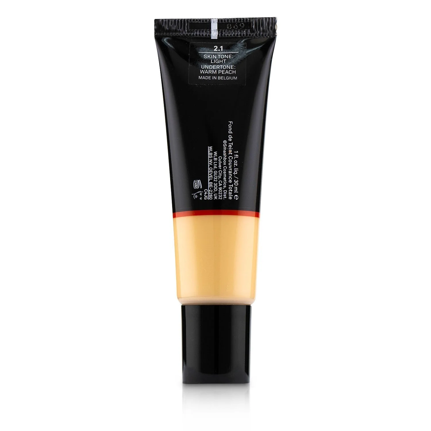 Smashbox Studio Skin Full Coverage 24 Hour Foundation - # 2.4 Light Medium With Warm Peach Undertone  30ml/1oz - Olabens