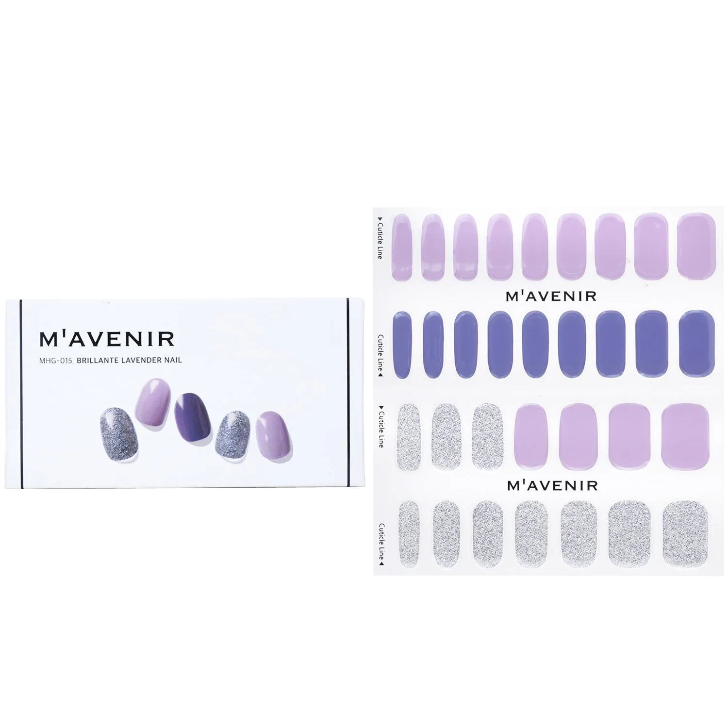 Mavenir Nail Sticker (Purple) - # Brillante Lavender Nail  32pcs - Olabens