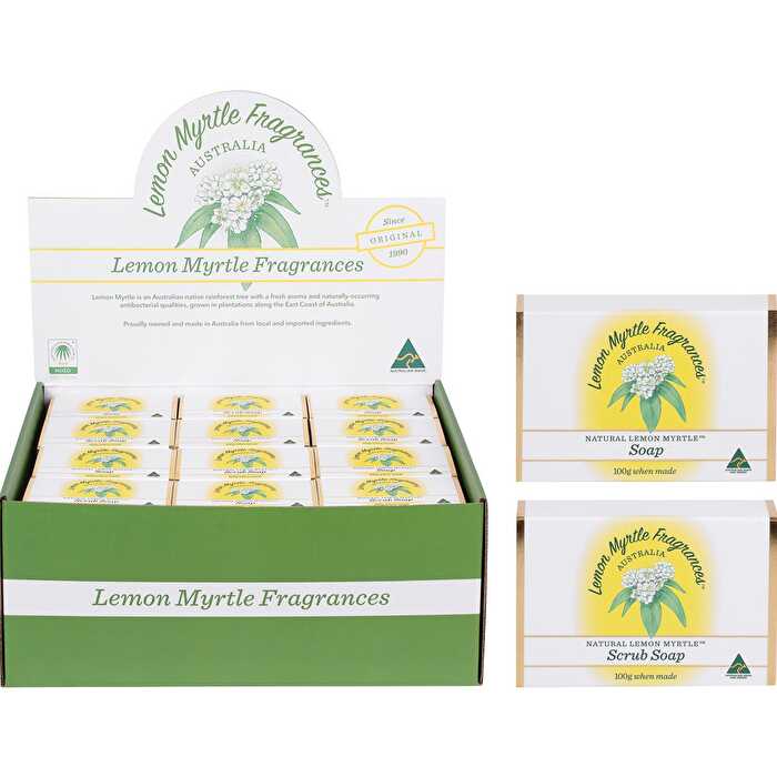 Lemon Myrtle Fragrances Soap Mixed Plain & Exfoliant 48x100g - Olabens