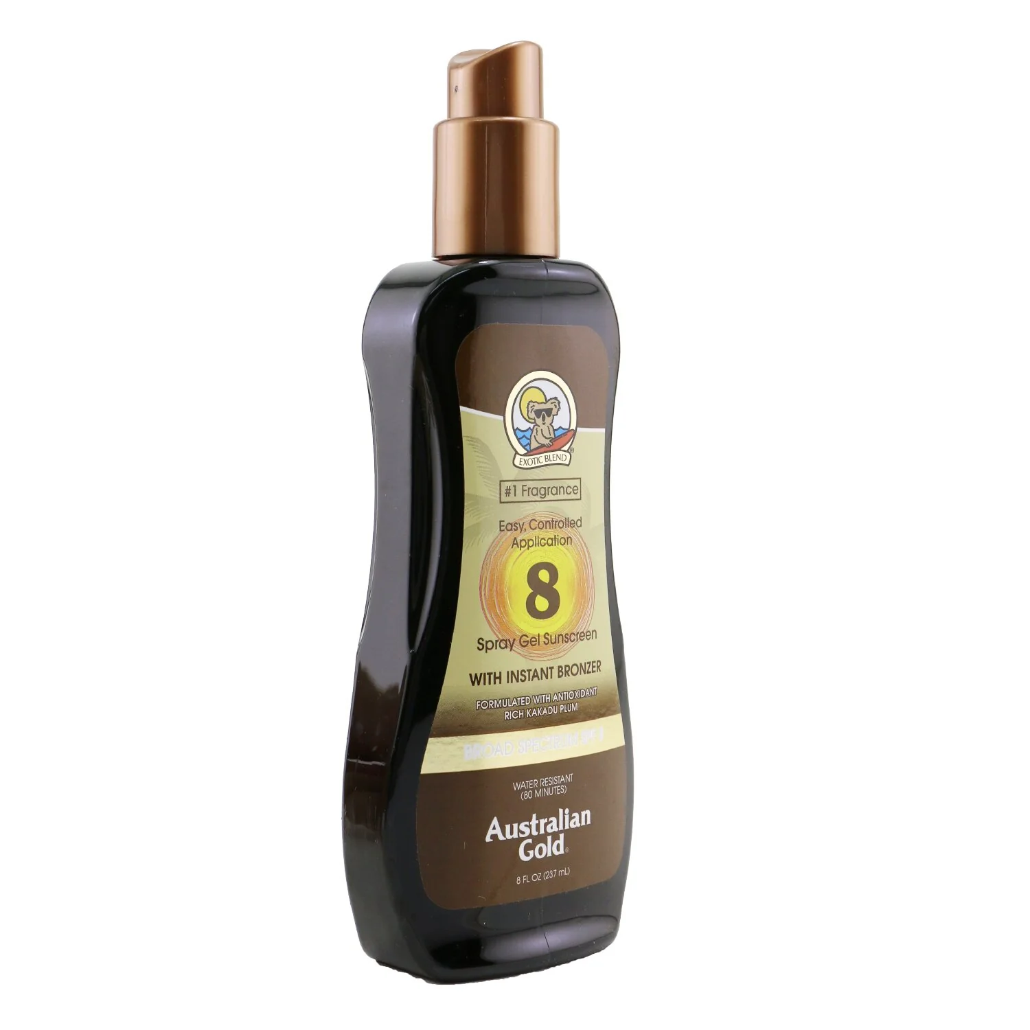 Australian Gold Spray Gel Sunscreen SPF 8 with Instant Bronzer  237ml/8oz - Olabens