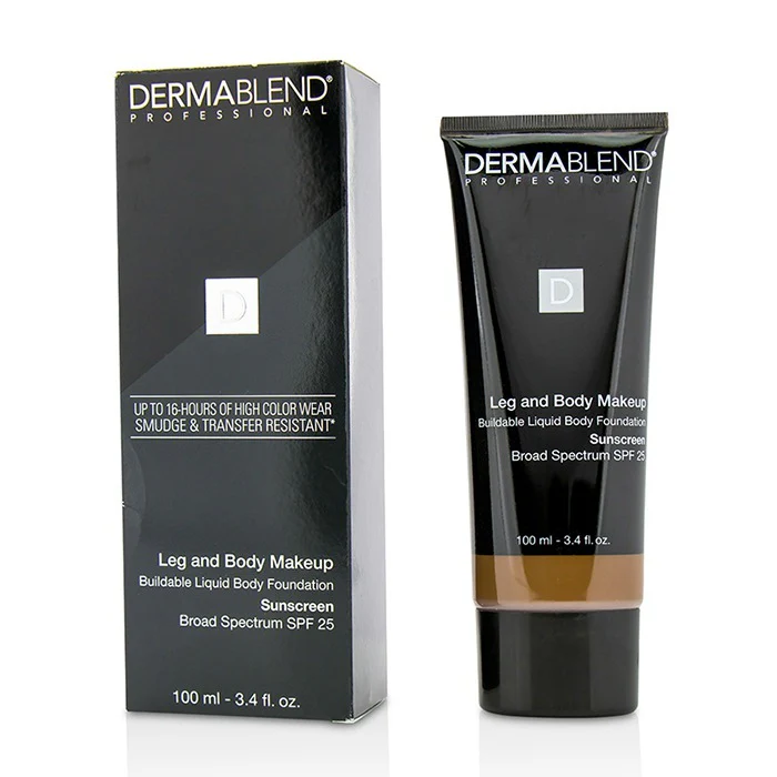 Dermablend Leg and Body Make Up Buildable Liquid Body Foundation Sunscreen Broad Spectrum SPF 25 - #Deep Natural 85N 100ml/3.4oz - Olabens