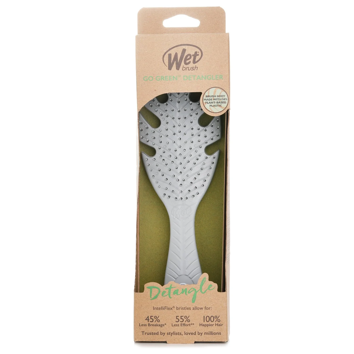 Wet Brush Go Green Detangler Grey Hair Brush  1pc - Olabens