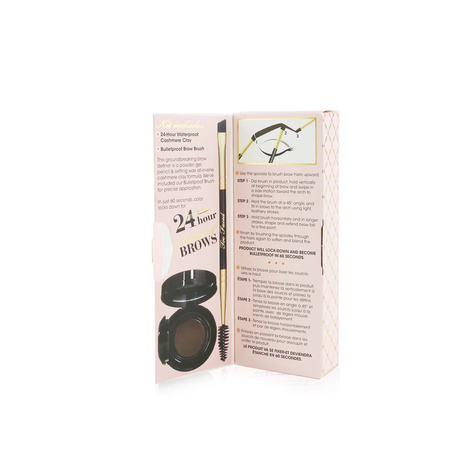 Too Faced Bulletproof Brows 24H Waterproof Cashmere Clay With Brush - # Universal Brunette  2pcs - Olabens
