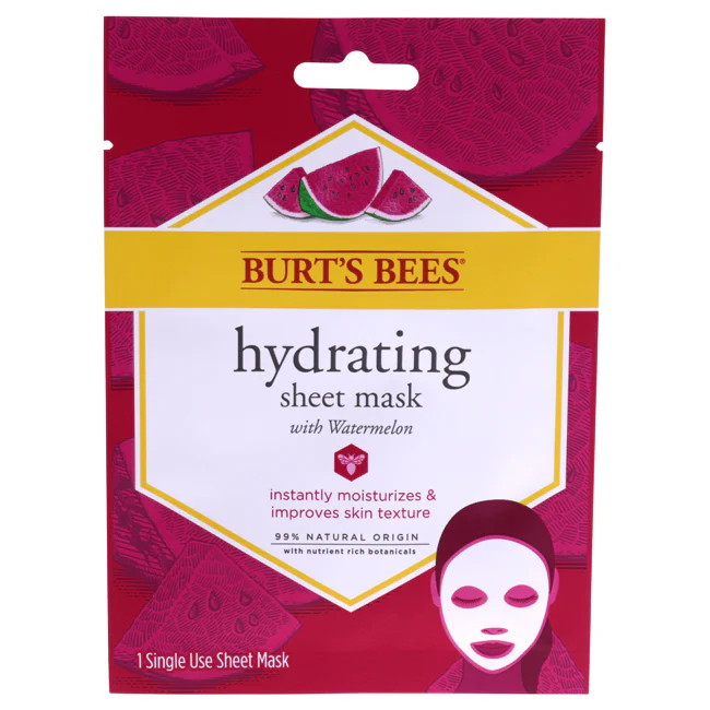 Burts Bees Hydrating Sheet Mask with Watermelon by Burts Bees for Women - 1 Pc Mask - Olabens