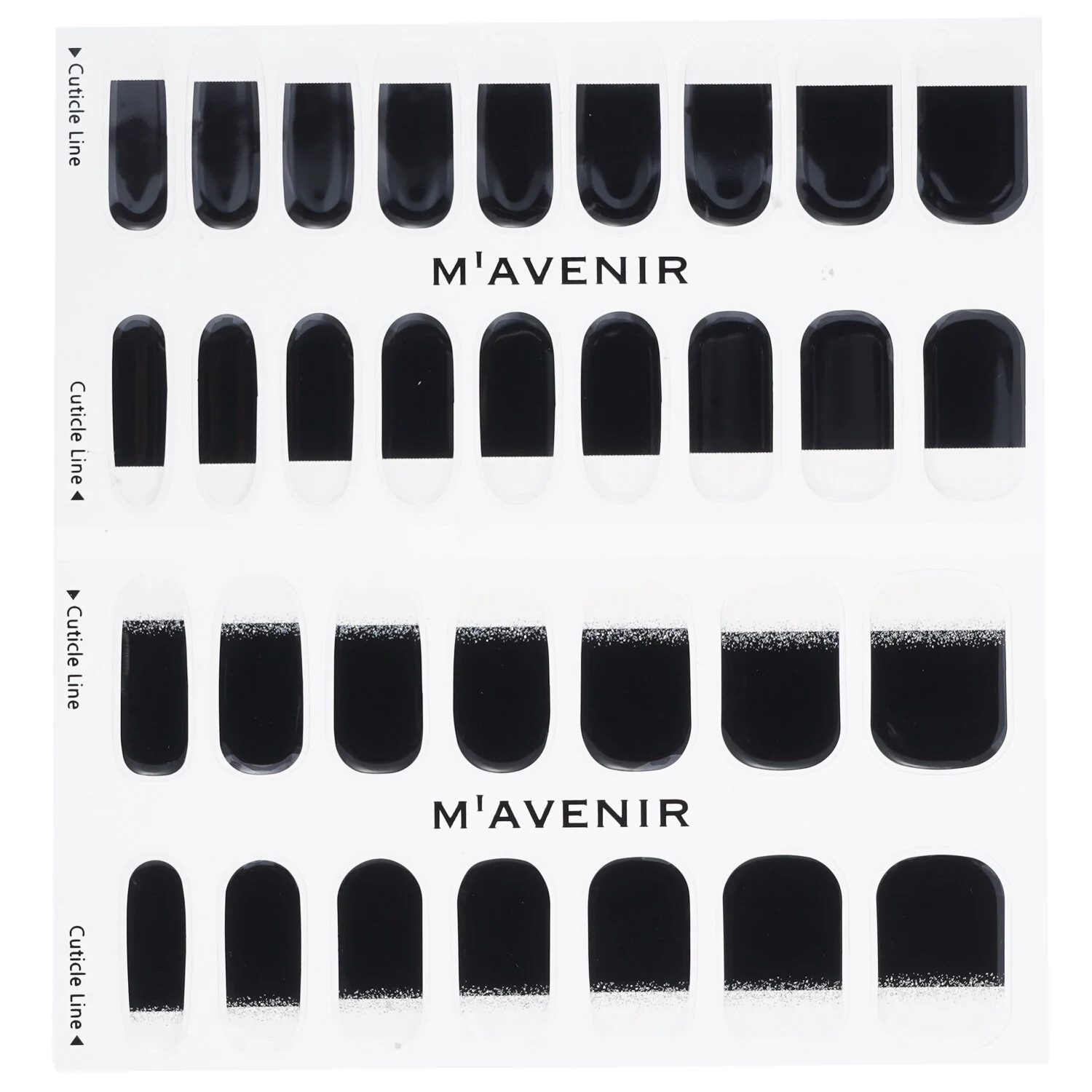 Mavenir Nail Sticker (Black) - # Modern And Black Nail  32pcs - Olabens