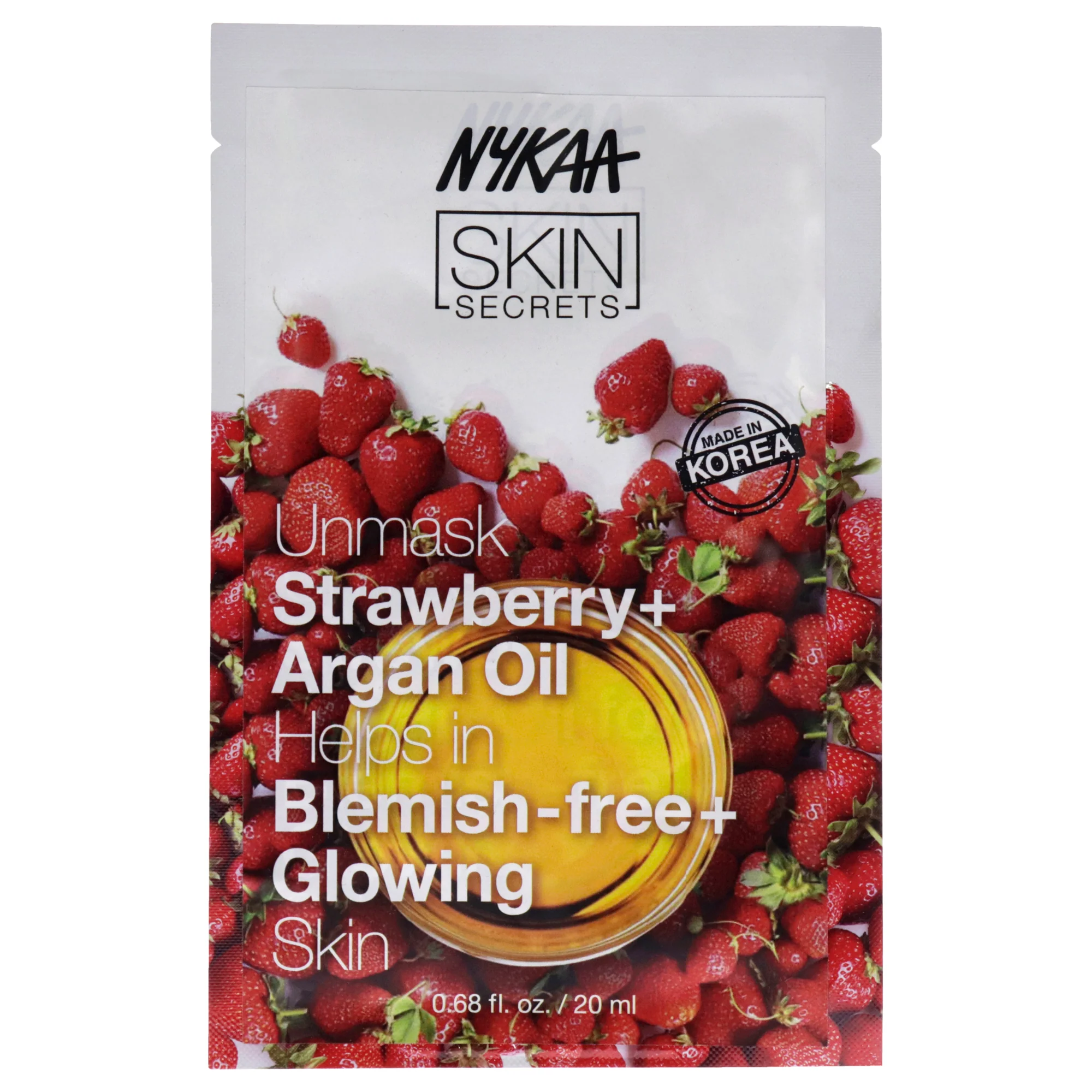 Skin Secrets Sheet Mask - Strawberry and Argan Oil by Nykaa Naturals for Women - 1 Pc Mask - Olabens