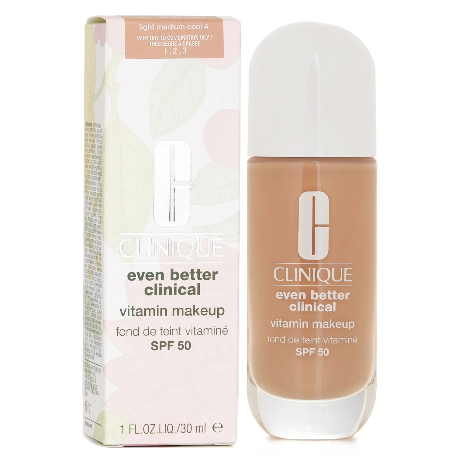 Clinique Even Better Clinical Vitamin MakeUp Foundation SPF 50 - # 4 Light Medium Cool  30ml - Olabens
